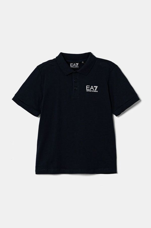 EA7 Emporio Armani Otroški bombažen polo EA7 Emporio Armani mornarsko modra barva, 7B000022 AF10378