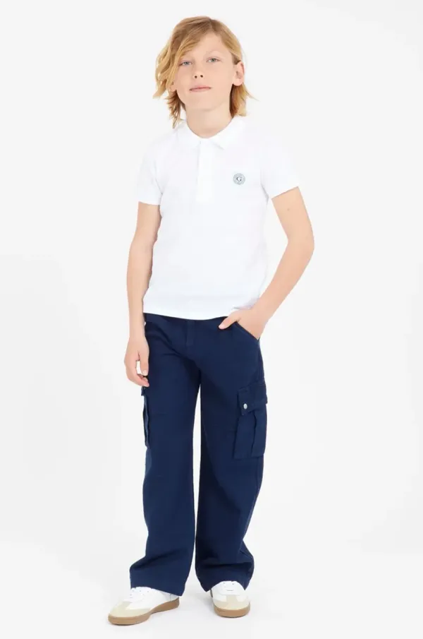Guess Otroški bombažen polo Guess bela barva, L5RP02 KCM20