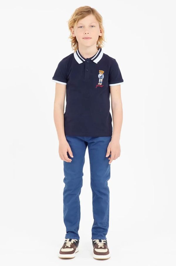 Guess Otroški bombažen polo Guess mornarsko modra barva, L5RP01 KBV51