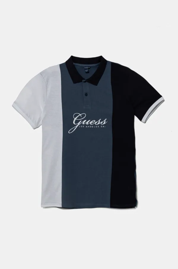 Guess Otroški bombažen polo Guess mornarsko modra barva, L5RP04 K8HM4