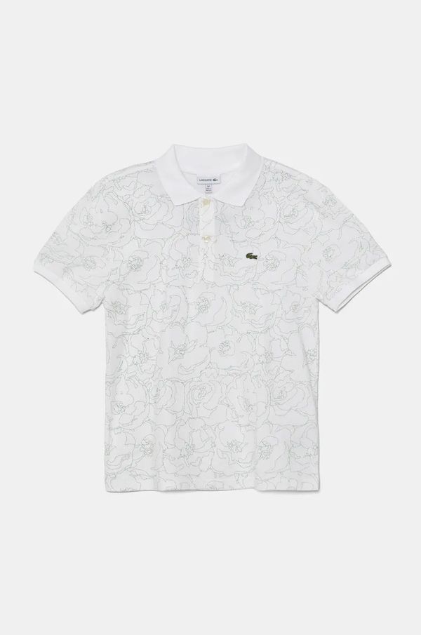 Lacoste Otroški bombažen polo Lacoste bela barva, PJ2613