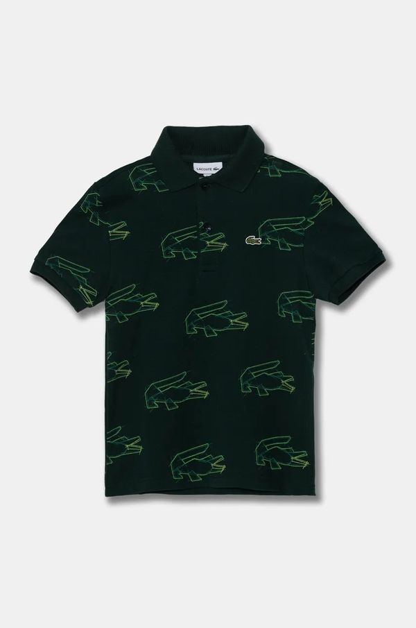 Lacoste Otroški bombažen polo Lacoste zelena barva, PJ5663