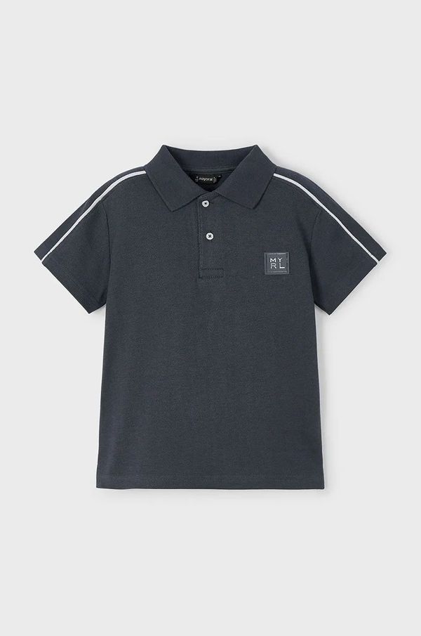 Mayoral Otroški bombažen polo Mayoral črna barva, 3108