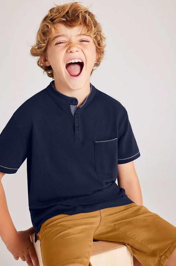 Mayoral Otroški bombažen polo Mayoral mornarsko modra barva, 6131