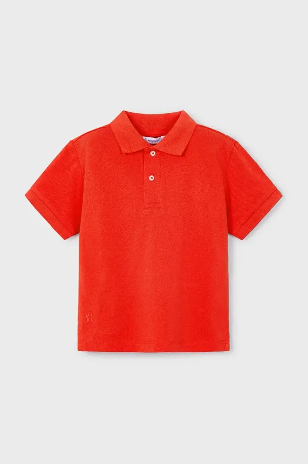 Mayoral Otroški bombažen polo Mayoral rdeča barva, 150