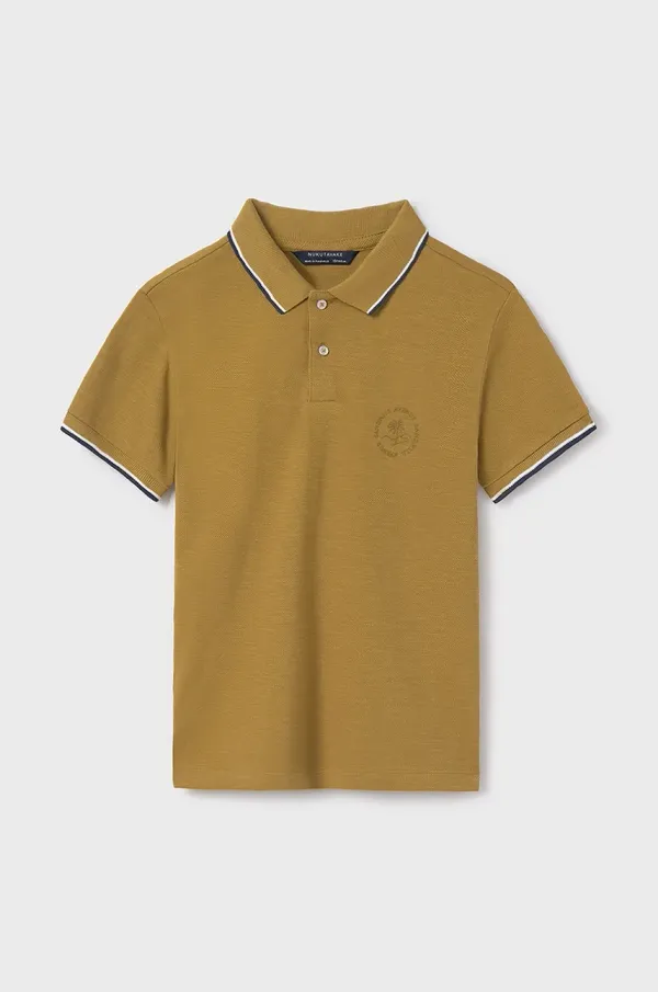 Mayoral Otroški bombažen polo Mayoral rumena barva, 6133