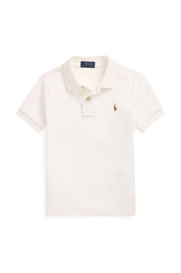 Polo Ralph Lauren Otroški bombažen polo Polo Ralph Lauren bela barva, 322952431005