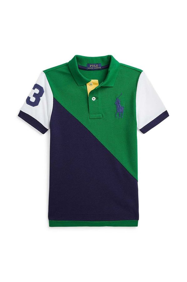 Polo Ralph Lauren Otroški bombažen polo Polo Ralph Lauren zelena barva, 322942107001