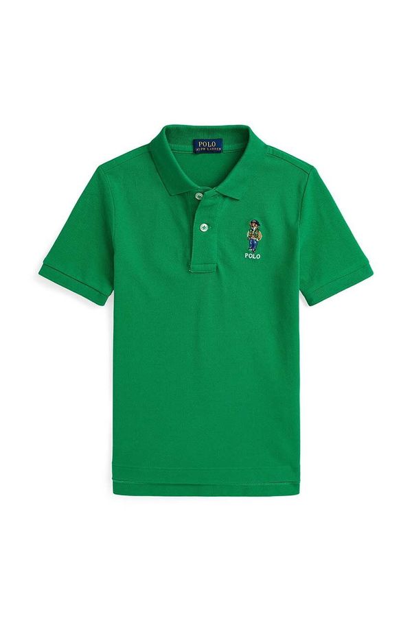 Polo Ralph Lauren Otroški bombažen polo Polo Ralph Lauren zelena barva, 322952585001