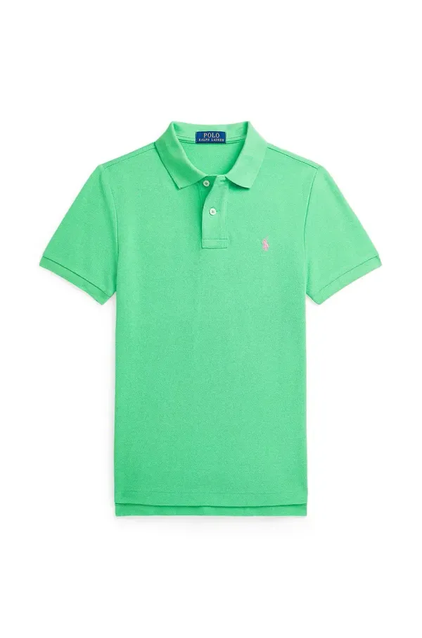 Polo Ralph Lauren Otroški bombažen polo Polo Ralph Lauren zelena barva, 323708857191