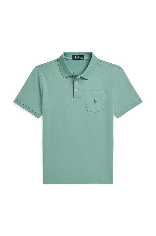 Polo Ralph Lauren Otroški bombažen polo Polo Ralph Lauren zelena barva, 323942065002