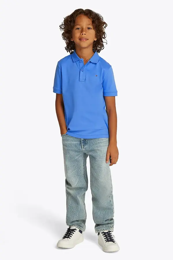 Tommy Hilfiger Otroški bombažen polo Tommy Hilfiger