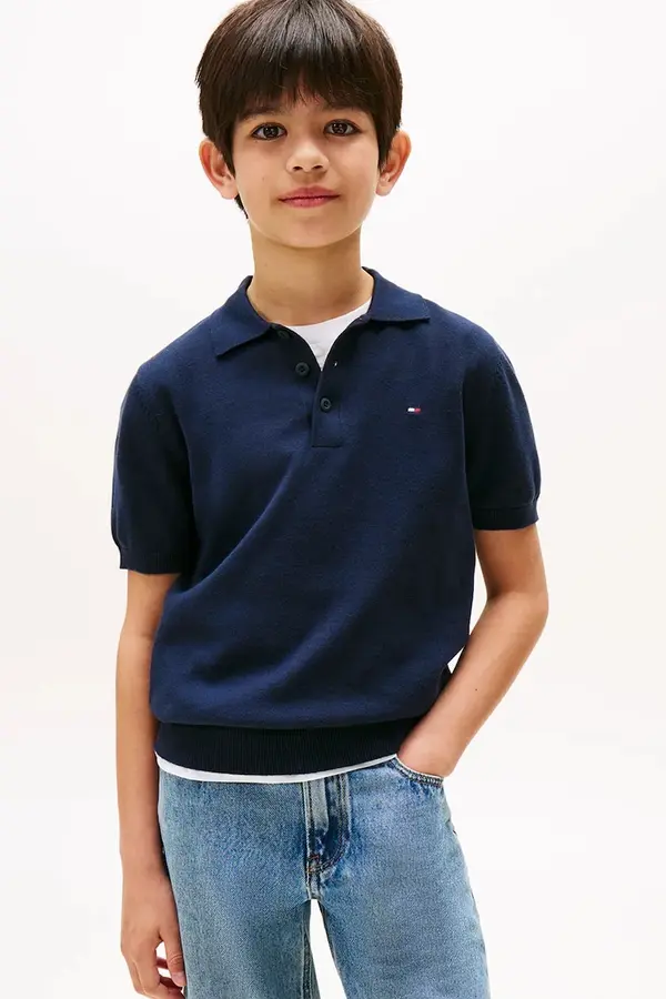 Tommy Hilfiger Otroški bombažen polo Tommy Hilfiger
