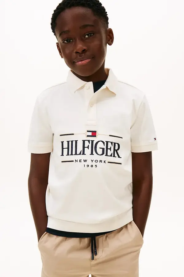 Tommy Hilfiger Otroški bombažen polo Tommy Hilfiger