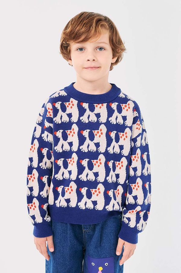 Bobo Choses Otroški bombažen pulover Bobo Choses Fairy Dog mornarsko modra barva, 224AC114