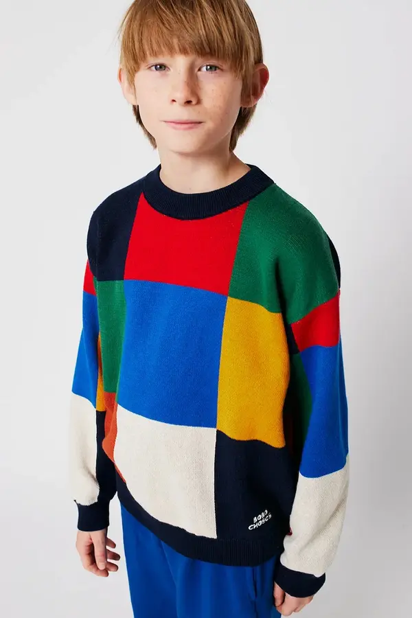 Bobo Choses Otroški bombažen pulover Bobo Choses Multicolor Tiles