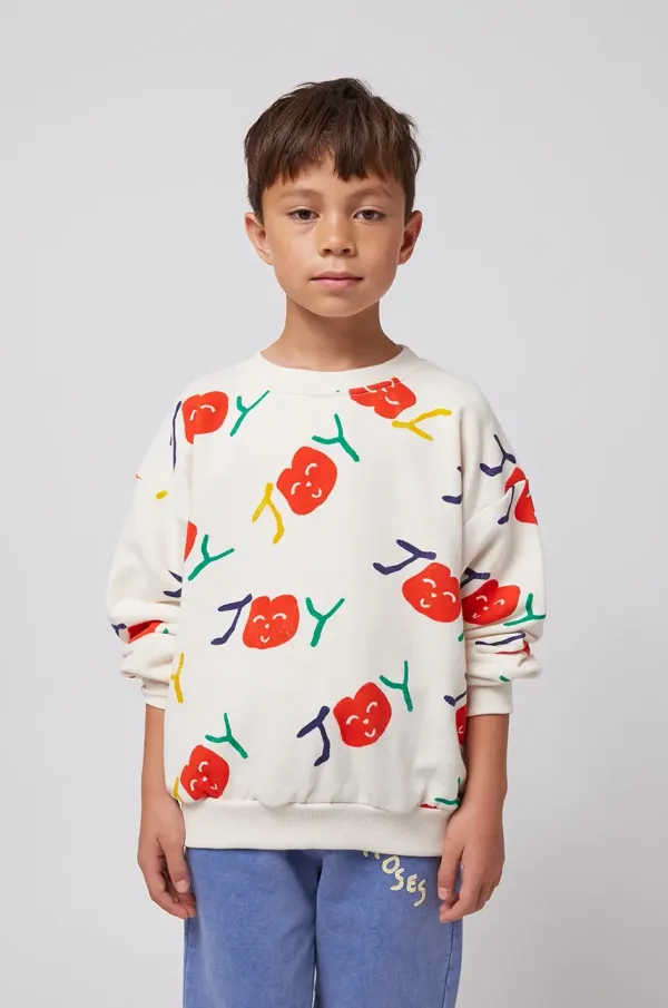 Bobo Choses Otroški bombažen pulover Bobo Choses Smiling bela barva, 125AC037