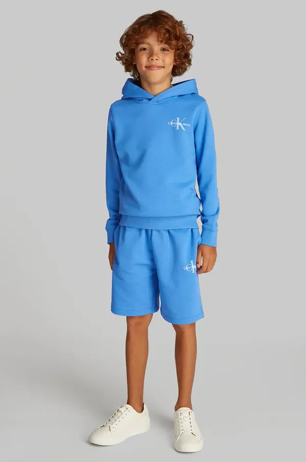 Calvin Klein Jeans Otroški bombažen pulover Calvin Klein Jeans 0 s kapuco, IU0IU00266