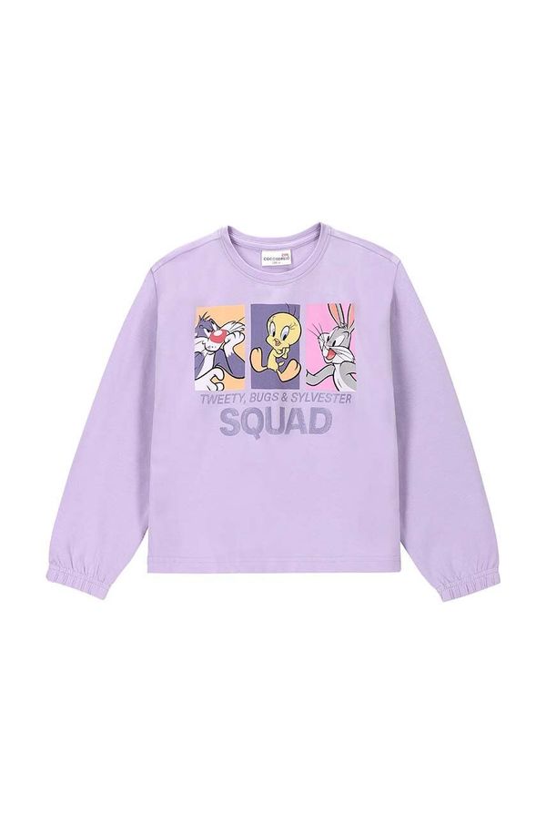 Coccodrillo Otroški bombažen pulover Coccodrillo vijolična barva