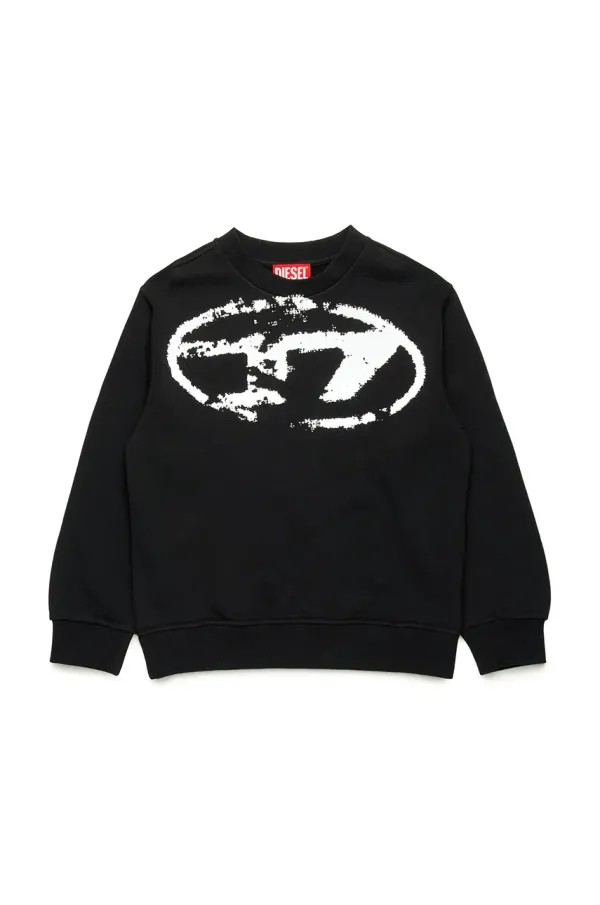 Diesel Otroški bombažen pulover Diesel SBOXTN5 OVER SWEAT-SHIRT črna barva, J02213