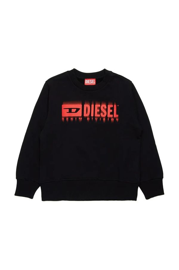 Diesel Otroški bombažen pulover Diesel SGINNL8 OVER SWEAT-SHIRT črna barva, J02040