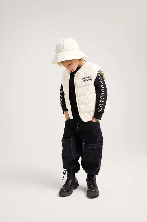 Emporio Armani Otroški bombažen pulover Emporio Armani