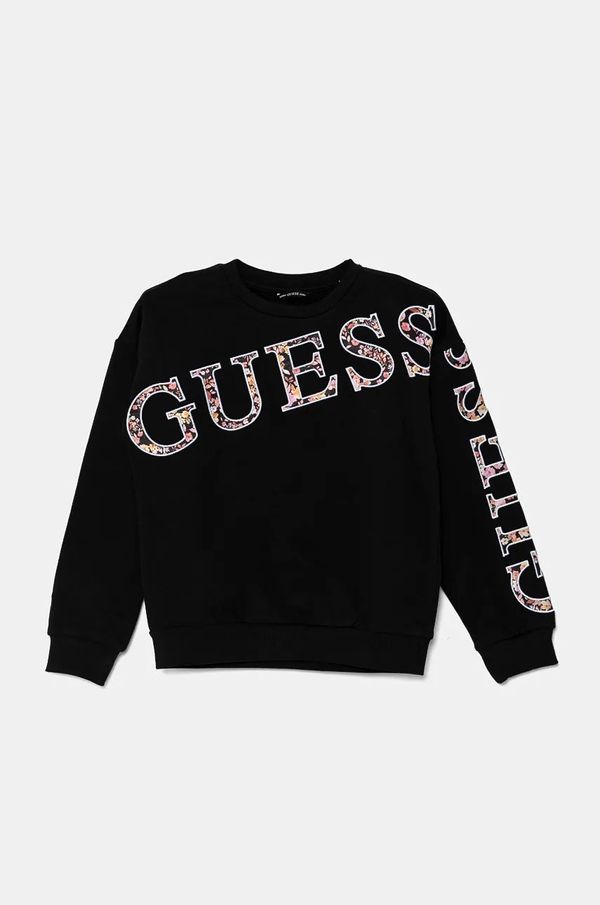 Guess Otroški bombažen pulover Guess črna barva, J4BQ01 KAX73