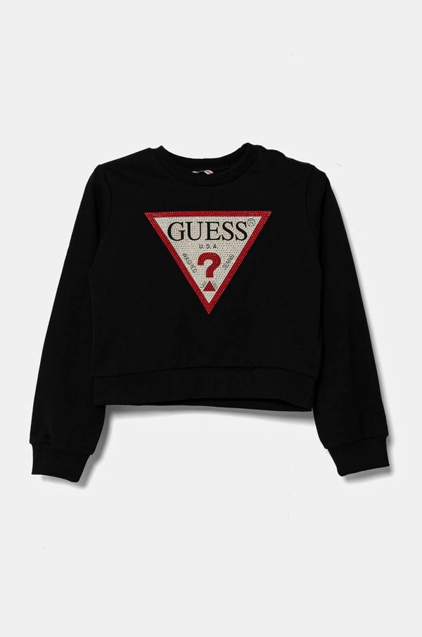 Guess Otroški bombažen pulover Guess črna barva, J4YQ22 KA6R4