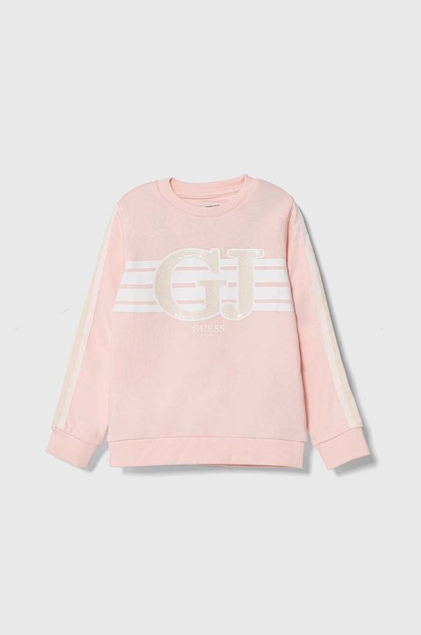 Guess Otroški bombažen pulover Guess oranžna barva, K4YQ02 KA6R4