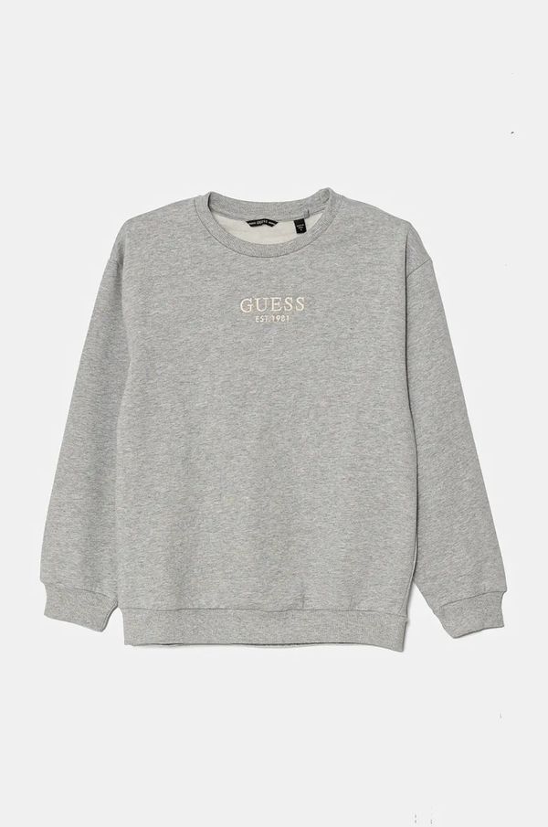 Guess Otroški bombažen pulover Guess siva barva, L4BQ28 KAV33