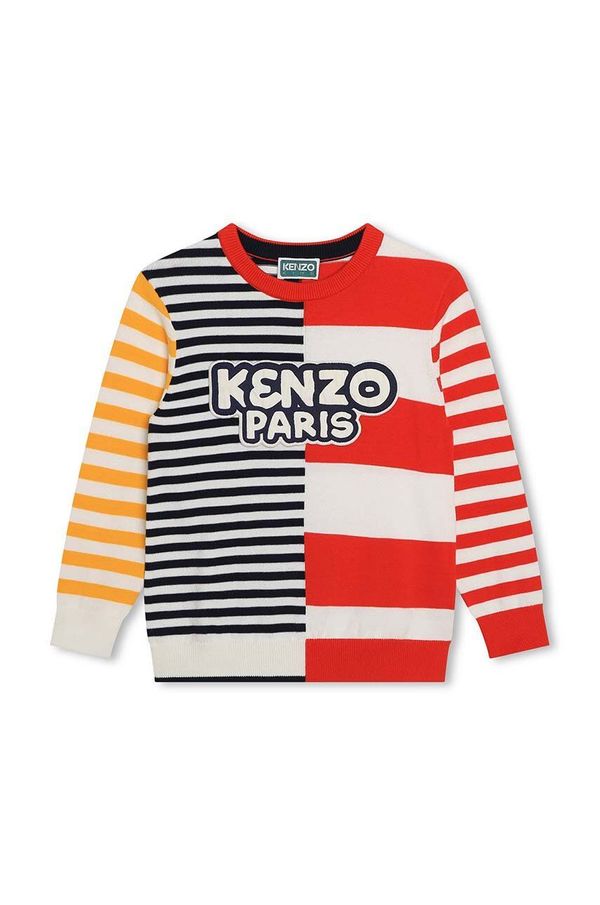 Kenzo kids Otroški bombažen pulover Kenzo Kids rdeča barva