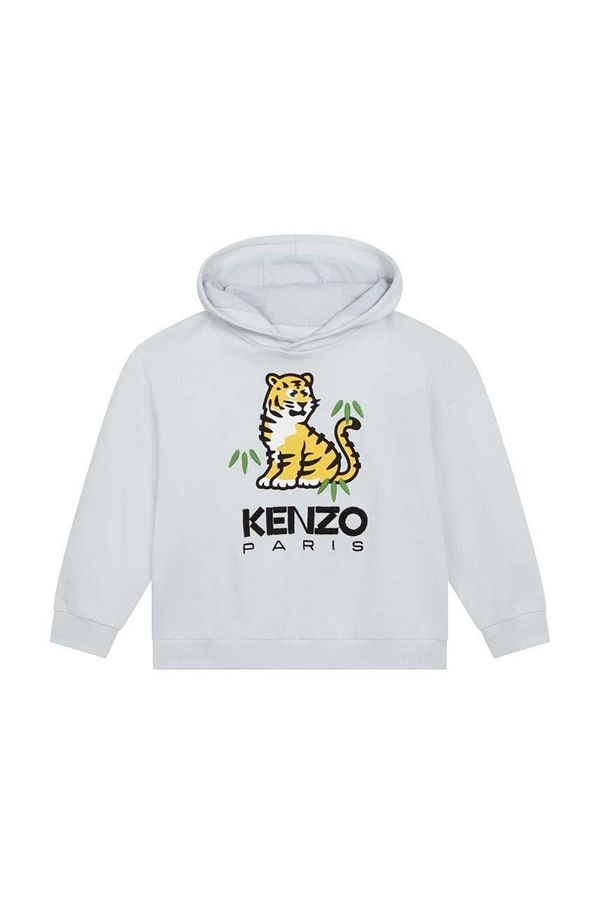 Kenzo kids Otroški bombažen pulover Kenzo Kids s kapuco