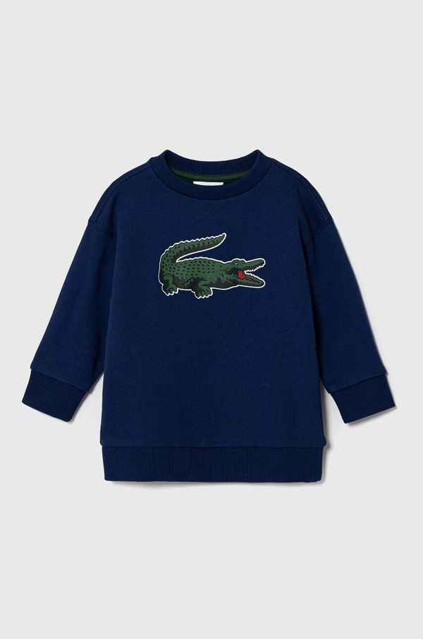 Lacoste Otroški bombažen pulover Lacoste mornarsko modra barva