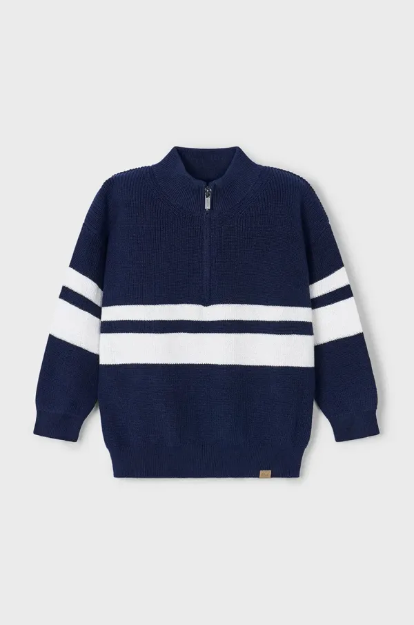 Mayoral Otroški bombažen pulover Mayoral mornarsko modra barva, 3368