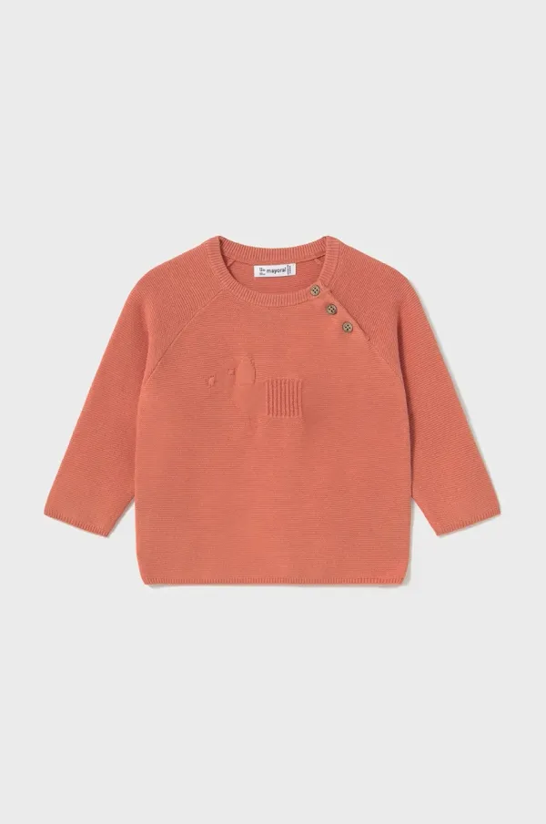 Mayoral Otroški bombažen pulover Mayoral oranžna barva, 1302