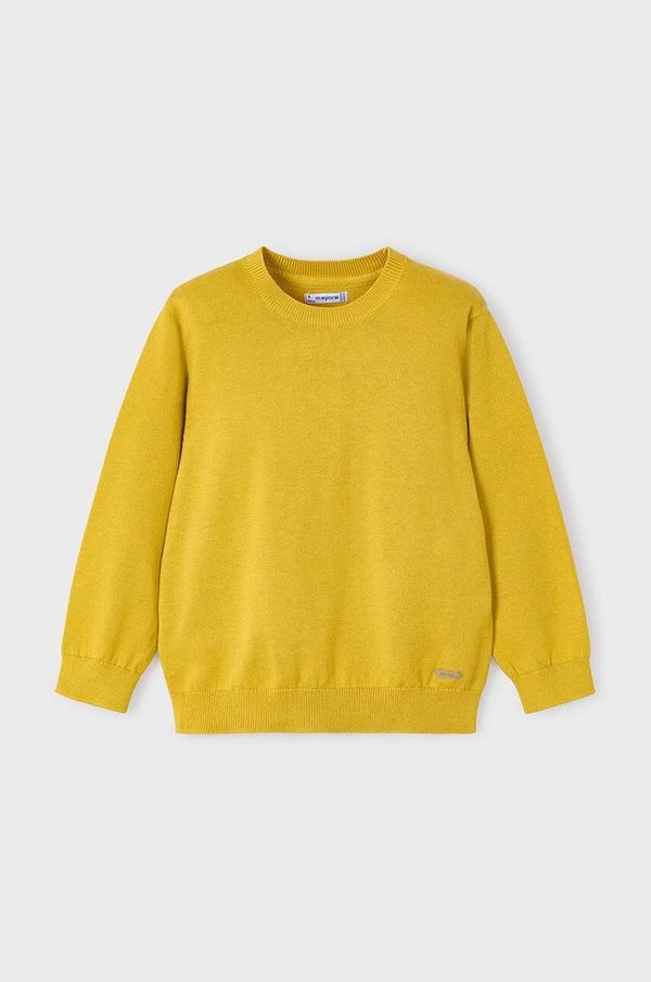 Mayoral Otroški bombažen pulover Mayoral rumena barva, 323