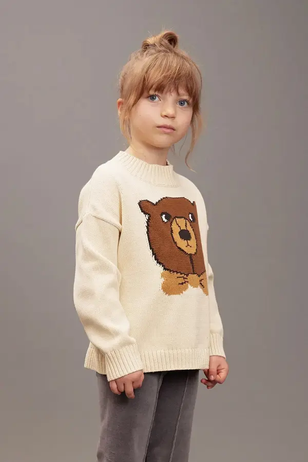 Mini Rodini Otroški bombažen pulover Mini Rodini Bear