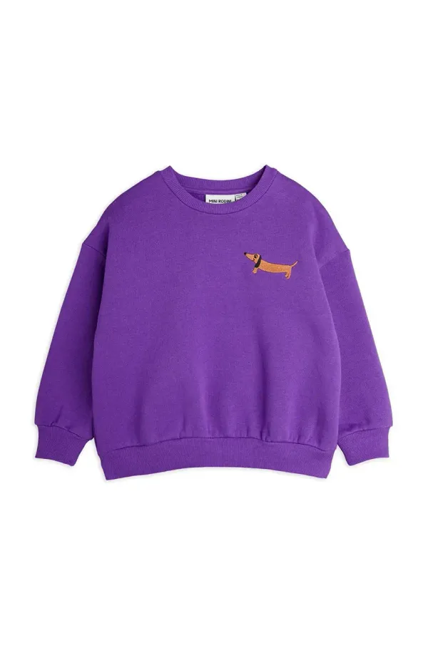 Mini Rodini Otroški bombažen pulover Mini Rodini Dog vijolična barva, 2472013445