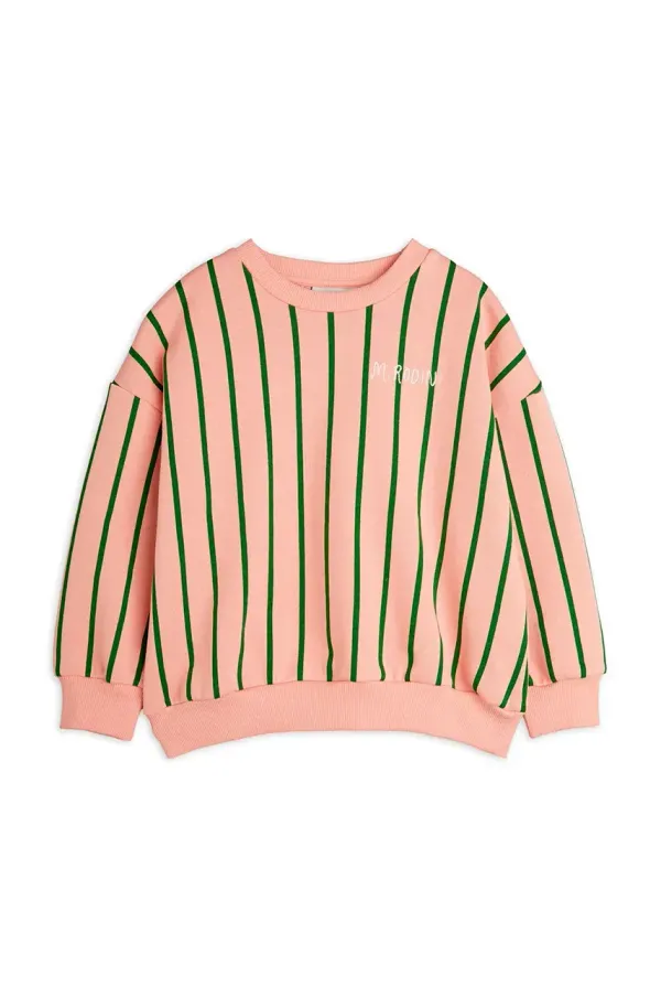 Mini Rodini Otroški bombažen pulover Mini Rodini oranžna barva, 2522014228