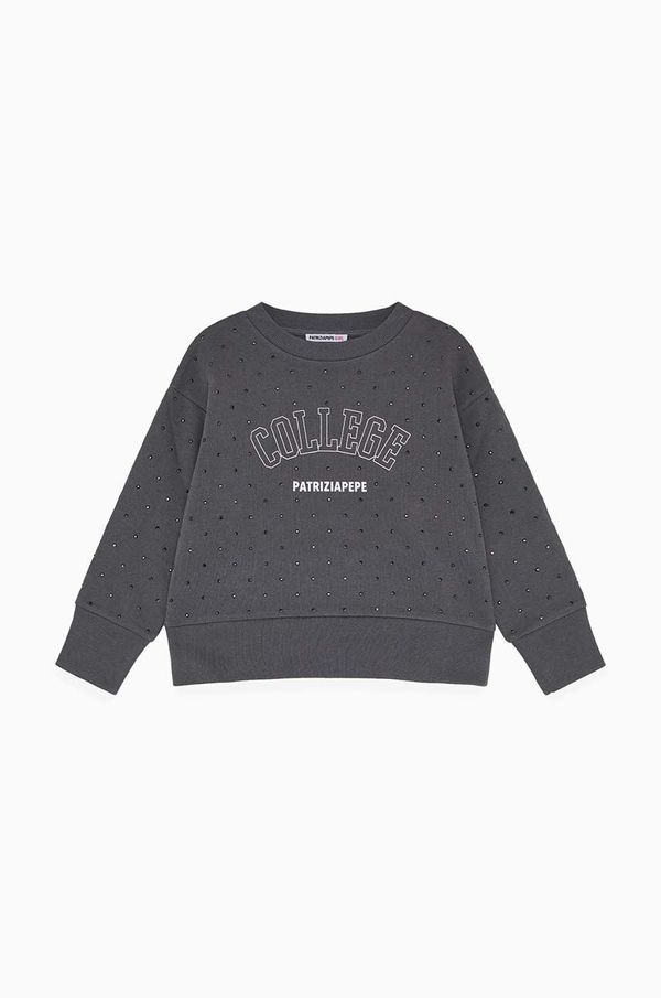 Patrizia Pepe Otroški bombažen pulover Patrizia Pepe J046 bež barva, 7M0822