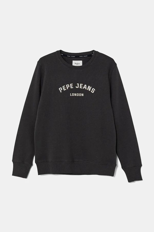 Pepe Jeans Otroški bombažen pulover Pepe Jeans ALDRIDGE CREW siva barva, PB581622