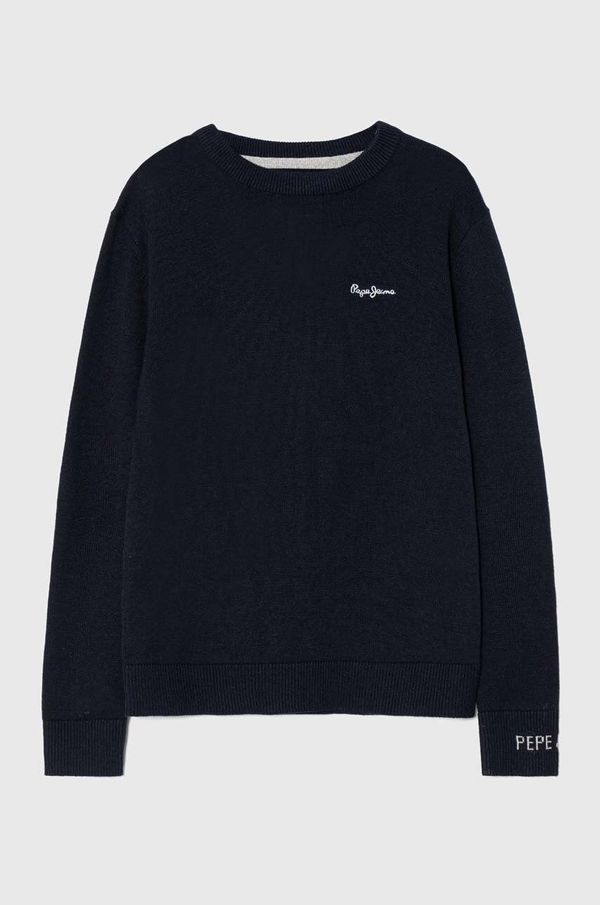 Pepe Jeans Otroški bombažen pulover Pepe Jeans mornarsko modra barva