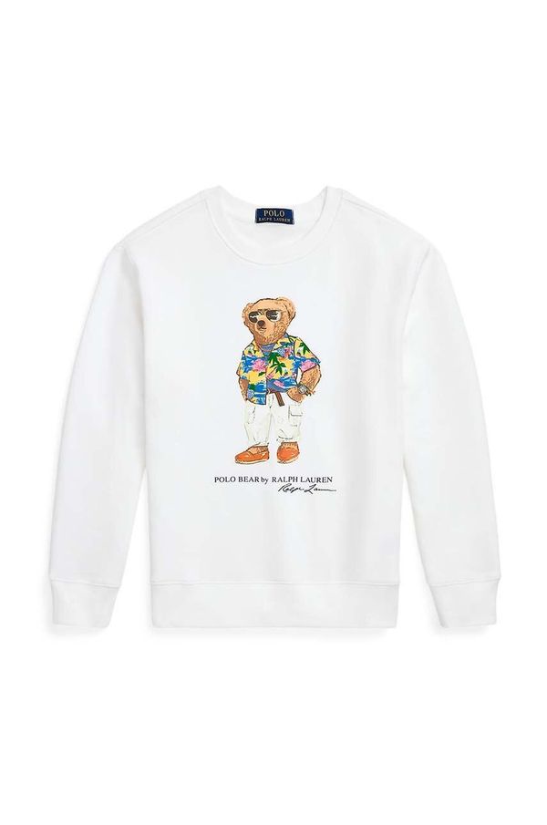 Polo Ralph Lauren Otroški bombažen pulover Polo Ralph Lauren bela barva