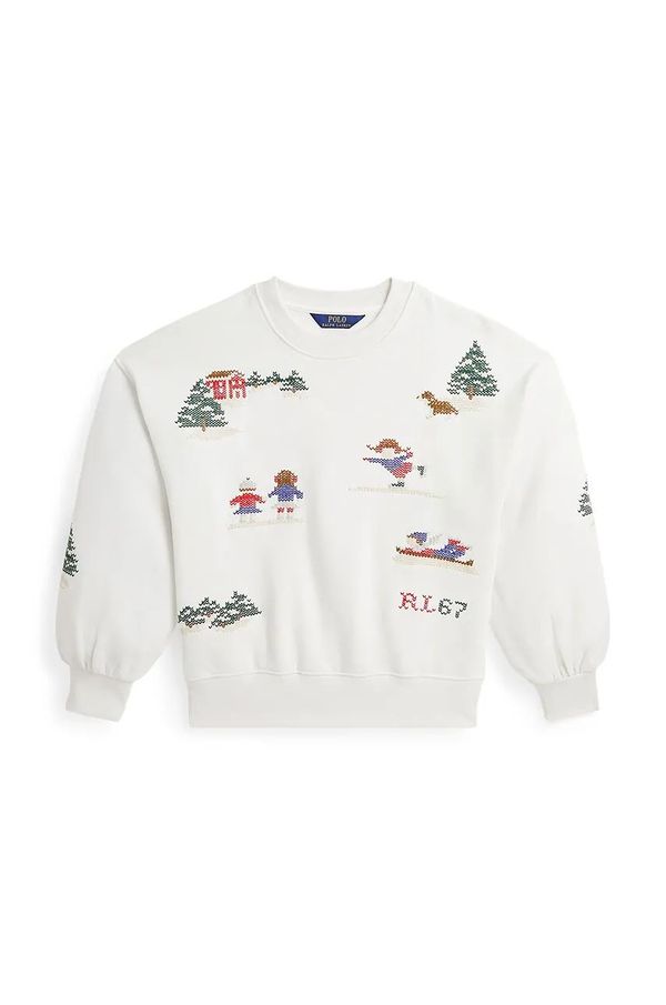 Polo Ralph Lauren Otroški bombažen pulover Polo Ralph Lauren bež barva, 313952129001