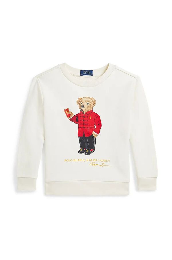 Polo Ralph Lauren Otroški bombažen pulover Polo Ralph Lauren bež barva, 322961412001
