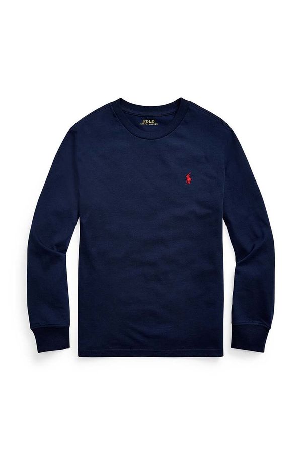 Polo Ralph Lauren Otroški bombažen pulover Polo Ralph Lauren mornarsko modra barva, 323843804002