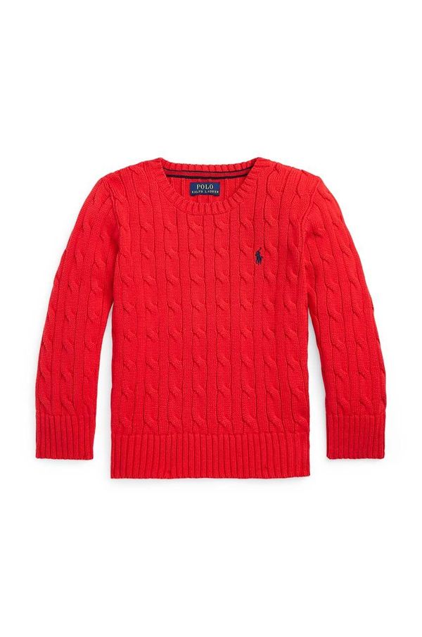 Polo Ralph Lauren Otroški bombažen pulover Polo Ralph Lauren rdeča barva, 322702674043