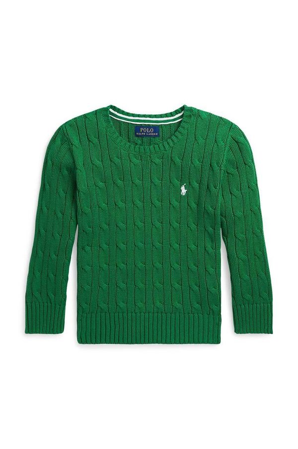 Polo Ralph Lauren Otroški bombažen pulover Polo Ralph Lauren zelena barva, 322702674065