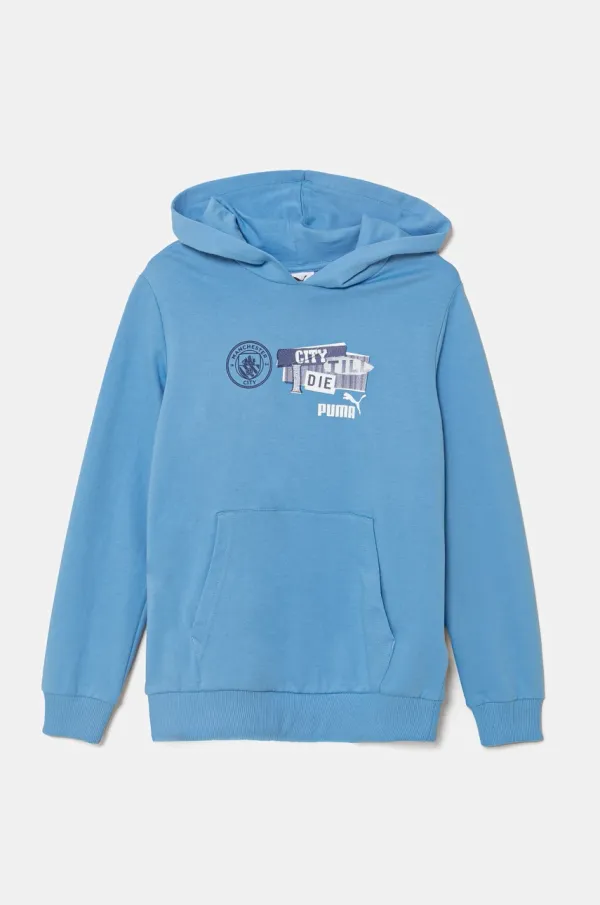 Puma Otroški bombažen pulover Puma MCFC ftblNRGY Hoodie s kapuco, 779122