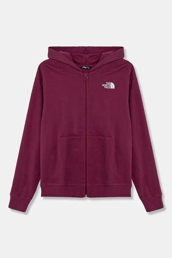 The North Face Otroški bombažen pulover The North Face FZ OVERSIZE LIGHT HOODIE